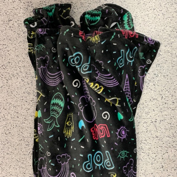 Pop Art Doodle Print Icecream Rainbow Palmistry Moon Eye Oversized Plush Blanket - Picture 9 of 12